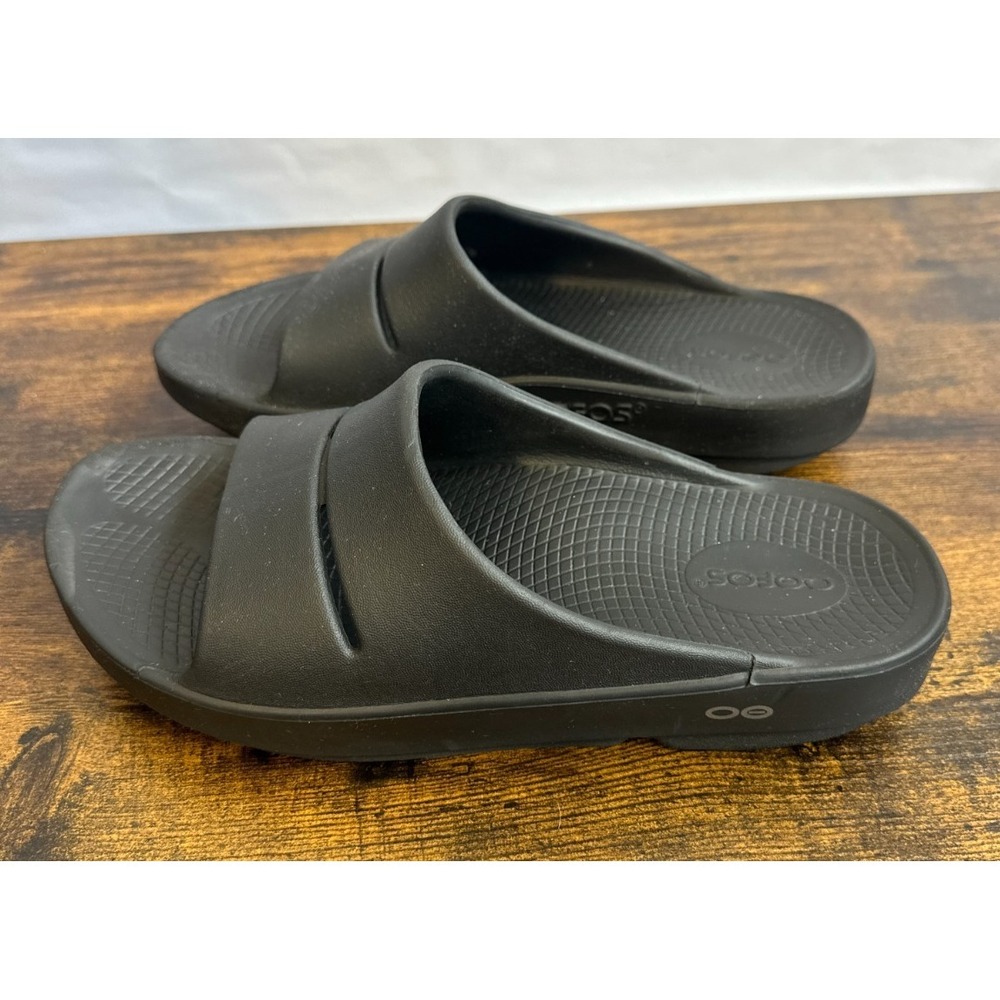 OOFOS OOahh Recovery Slides Black Slip On Sandals Unisex Women's 9 Men's 7 EU 40 - Picture 12 of 13